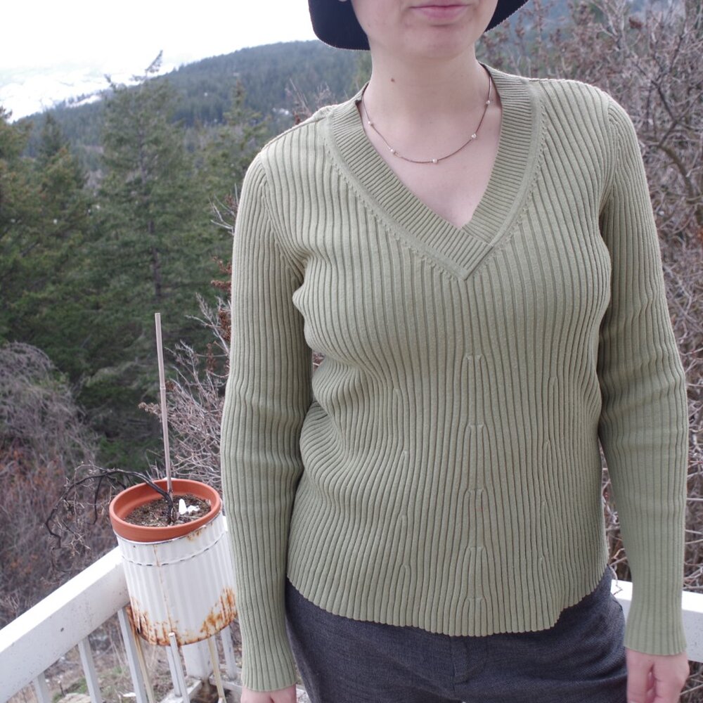 Olive Colour Sweater By Dalia